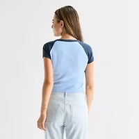 Arizona Womens Juniors Crew Neck Short Sleeve T-Shirt