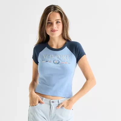 Arizona Womens Juniors Crew Neck Short Sleeve T-Shirt