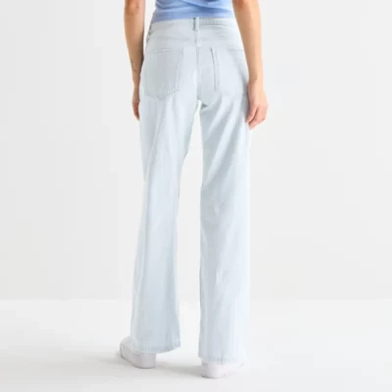 Arizona Womens Juniors Low Rise Straight Leg Jean