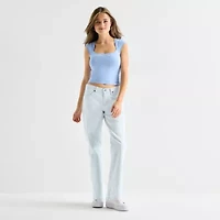 Arizona Womens Juniors Low Rise Straight Leg Jean
