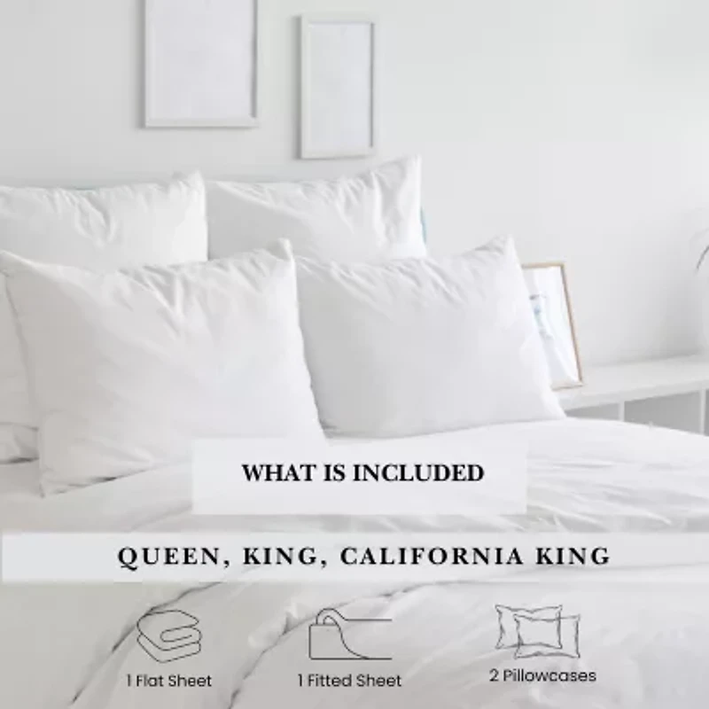 Pointehaven 525 Thread Count Embroidered Cotton Sheet Set