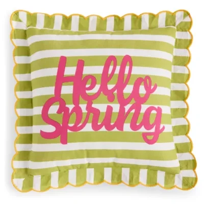 Layerings Hello Spring Square Throw Pillow