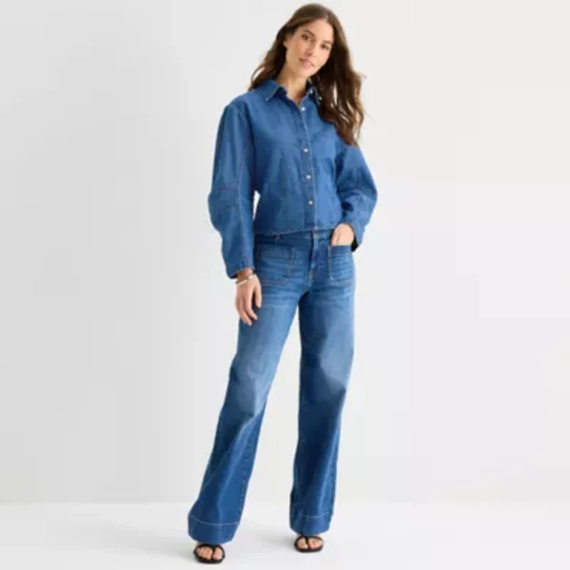 a.n.a Womens Long Sleeve Blouse