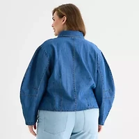 a.n.a Womens Plus Long Sleeve Blouse