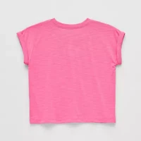 Okie Dokie Active Toddler & Little Girls Round Neck Short Sleeve Regular Fit Graphic T-Shirt