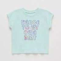 Okie Dokie Active Toddler & Little Girls Round Neck Short Sleeve Regular Fit Graphic T-Shirt