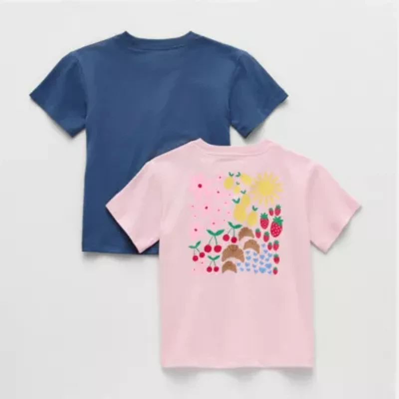 Okie Dokie Toddler & Little Girls Round Neck Short Sleeve Regular Fit Graphic T-Shirt