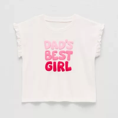 Okie Dokie Toddler & Little Girls Crew Neck Sleeveless Regular Fit Graphic T-Shirt