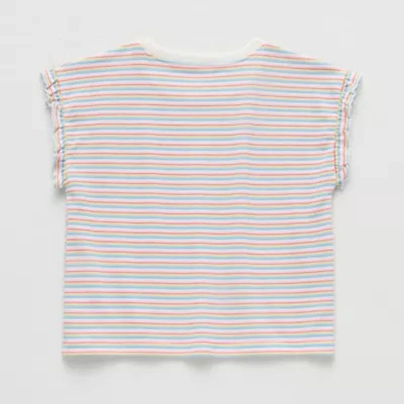 Okie Dokie Toddler & Little Girls Crew Neck Sleeveless Regular Fit Graphic T-Shirt