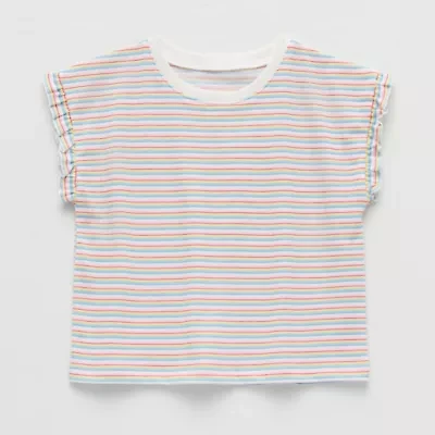 Okie Dokie Toddler & Little Girls Crew Neck Sleeveless Regular Fit Graphic T-Shirt