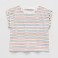 Okie Dokie Toddler & Little Girls Crew Neck Sleeveless Regular Fit Graphic T-Shirt
