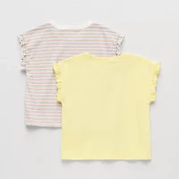 Okie Dokie Toddler & Little Girls Round Neck Short Sleeve Regular Fit Graphic T-Shirt