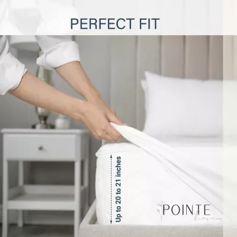 Pointehaven Long Staple Cotton Percale Deep Pocket Oversized Double Stitch 300tc Sheet Set