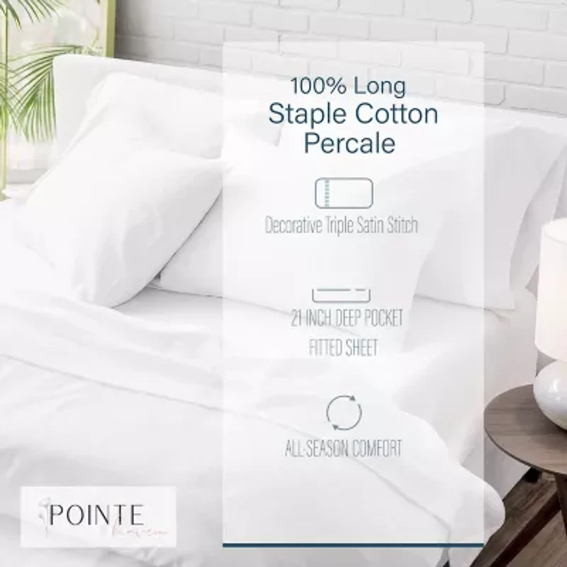 Pointehaven Long Staple Cotton Deep Pocket Oversized 500tc Sheet Set