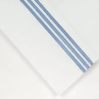 Pointehaven Long Staple Cotton Percale Deep Pocket Oversized 3 Lines Embroidered 300tc Sheet Set
