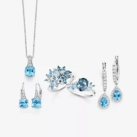 Gemstone 14K Gold Over Silver or Sterling Side Stone Cocktail Ring