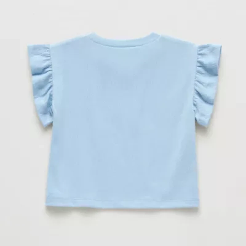 Okie Dokie Baby Girls Round Neck Short Sleeve Regular Fit Graphic T-Shirt