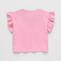 Okie Dokie Baby Girls Round Neck Short Sleeve Regular Fit Graphic T-Shirt