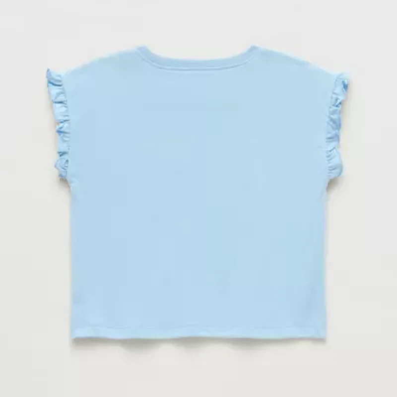 Okie Dokie Toddler & Little Girls Crew Neck Sleeveless Regular Fit Graphic T-Shirt