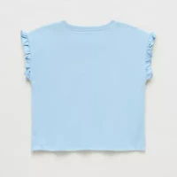 Okie Dokie Toddler & Little Girls Crew Neck Sleeveless Regular Fit Graphic T-Shirt