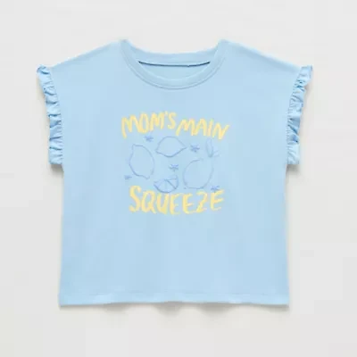 Okie Dokie Toddler & Little Girls Crew Neck Sleeveless Regular Fit Graphic T-Shirt