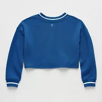 Xersion Little & Big Kid Girls V Neck Fleece Long Sleeve Sweatshirt