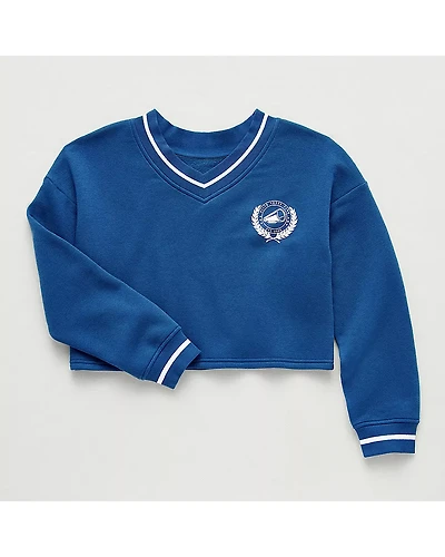 Xersion Little & Big Kid Girls V Neck Fleece Long Sleeve Sweatshirt