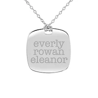 Personalized Sterling Silver 20mm Family Name Pendant Necklace