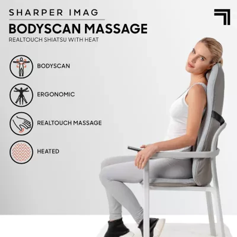 Sharper Image Smartsense Shiatsu Realtouch Chair Pad with Heat Massager