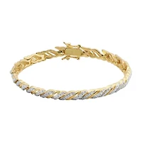 Womens Natural White Diamond Accent Round 7.25 Inch Tennis Bracelet