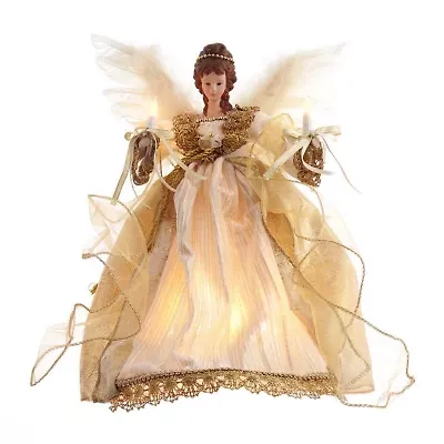 Kurt Adler 12-Inch UL 10-Light Gold Angel Treetop