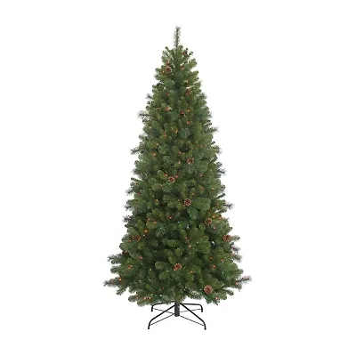 Kurt Adler 7.5-Foot Slim Pre-Lit Multi-Color Burlington Tree
