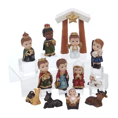 Kurt Adler 1.6-4.5" Children's Nativity 13-Piece Set