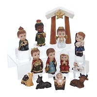 Kurt Adler 1.6-4.5" Children's Nativity 13-Piece Set