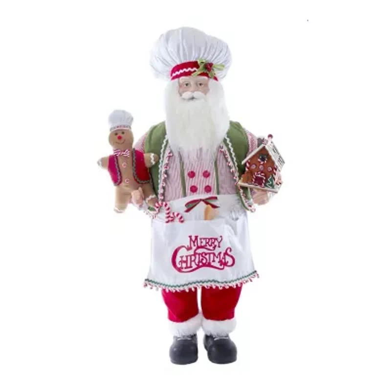 Kurt Adler 40-Inch Christmas Chef Santa with Gingerbread