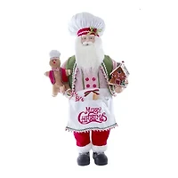 Kurt Adler 40-Inch Christmas Chef Santa with Gingerbread