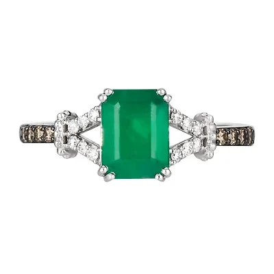 Le Vian® Grand Sample Sale™ Ring featuring 1 1/5 CT. Costa Smeralda Emeralds™ 1/8 Chocolate Diamonds® 1/10 Nude Diamonds™ set 14K Vanilla Gold®