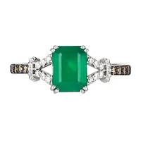 Le Vian® Grand Sample Sale™ Ring featuring 1 1/5 CT. Costa Smeralda Emeralds™ 1/8 Chocolate Diamonds® 1/10 Nude Diamonds™ set 14K Vanilla Gold®