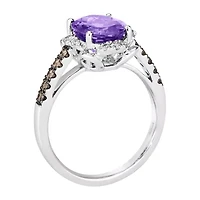 Le Vian® Grand Sample Sale™ Ring featuring 2 1/2 CT. Grape Amethyst™ 1/5 Nude Diamonds™ Chocolate Diamonds® set 14K Vanilla Gold®