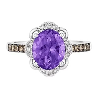 Le Vian® Grand Sample Sale™ Ring featuring 2 1/2 CT. Grape Amethyst™ 1/5 Nude Diamonds™ Chocolate Diamonds® set 14K Vanilla Gold®