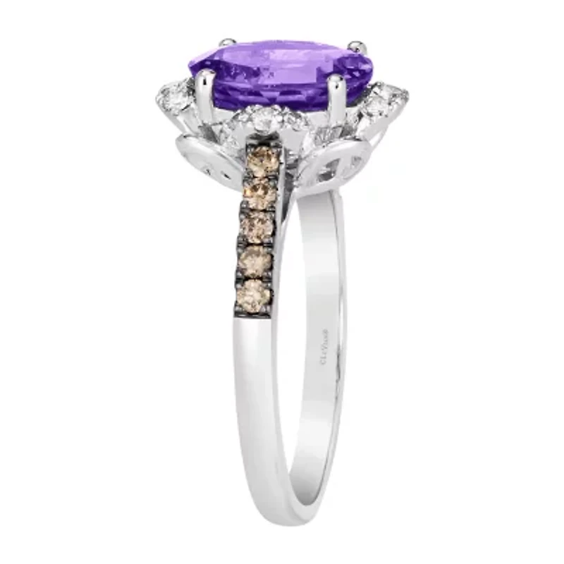 Le Vian® Grand Sample Sale™ Ring featuring 2 1/2 CT. Grape Amethyst™ 1/5 Nude Diamonds™ Chocolate Diamonds® set 14K Vanilla Gold®