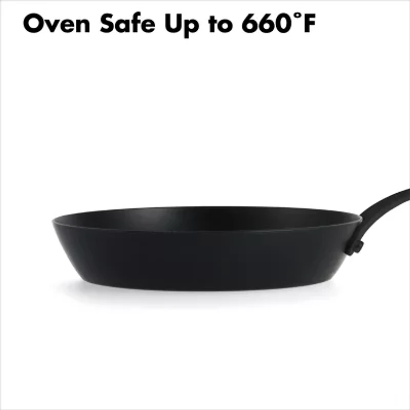 OXO Black Steel 8" Frying Pan with Silicone Sleeve