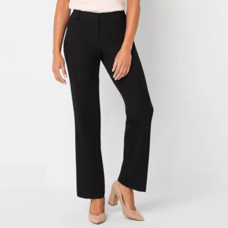 Liz Claiborne Audra Tailored Curvy Womens Straight Mid Rise Trouser