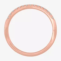 (H-I / Si1-Si2) Womens 2MM 1/8 CT. T.W. Lab Grown White Diamond 10K Gold Curved Wedding Band