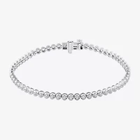 (H-I / Si2) Womens 1 1/2 CT. T.W. Lab Grown White Diamond 10K White Gold 7.25 Inch Tennis Bracelet