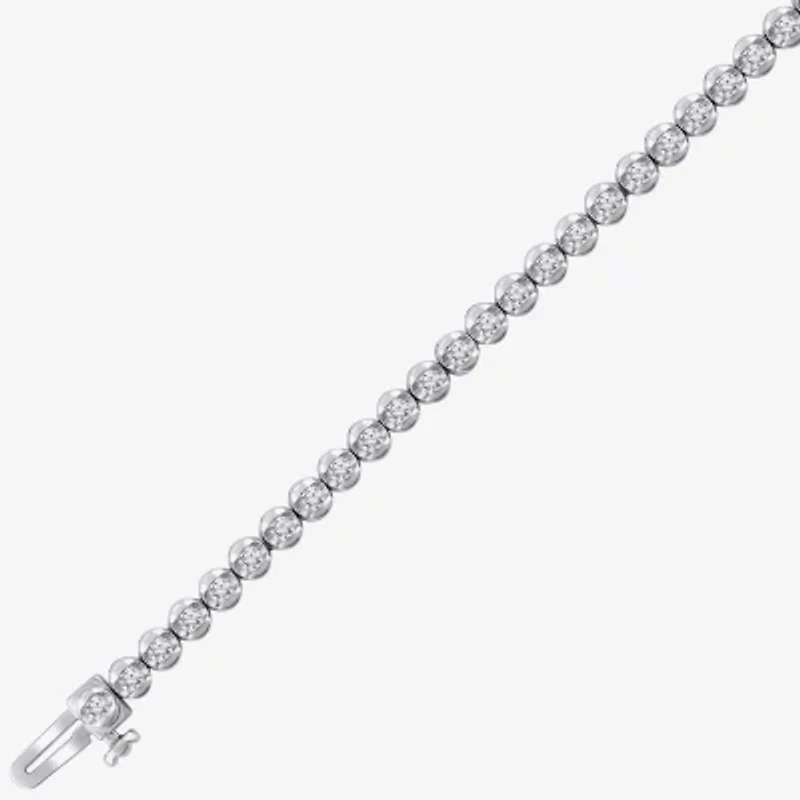 (H-I / Si2) Womens 1 1/2 CT. T.W. Lab Grown White Diamond 10K White Gold 7.25 Inch Tennis Bracelet