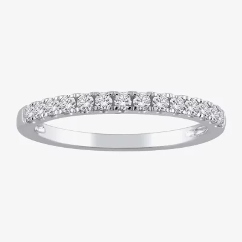 (H-I / I1) Womens 2 CT. T.W. Lab Grown White Diamond 10K Gold Cushion Side Stone Halo Bridal Set