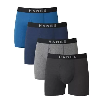 Hanes Ultimate Comfort Blend Mens 4 Pack Boxer Briefs Ubbba4