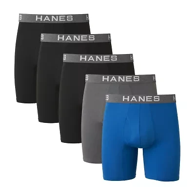 Hanes Ultimate Comfort Flex Fit Ultra Soft Bonus Pack Mens 5 Boxer Briefs Ufbb5b