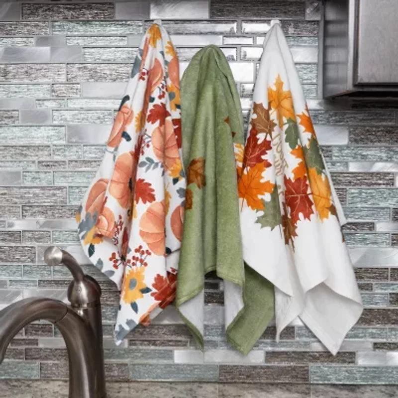 Ritz Traditional Leaves 3-pc. Kitchen Towel Set